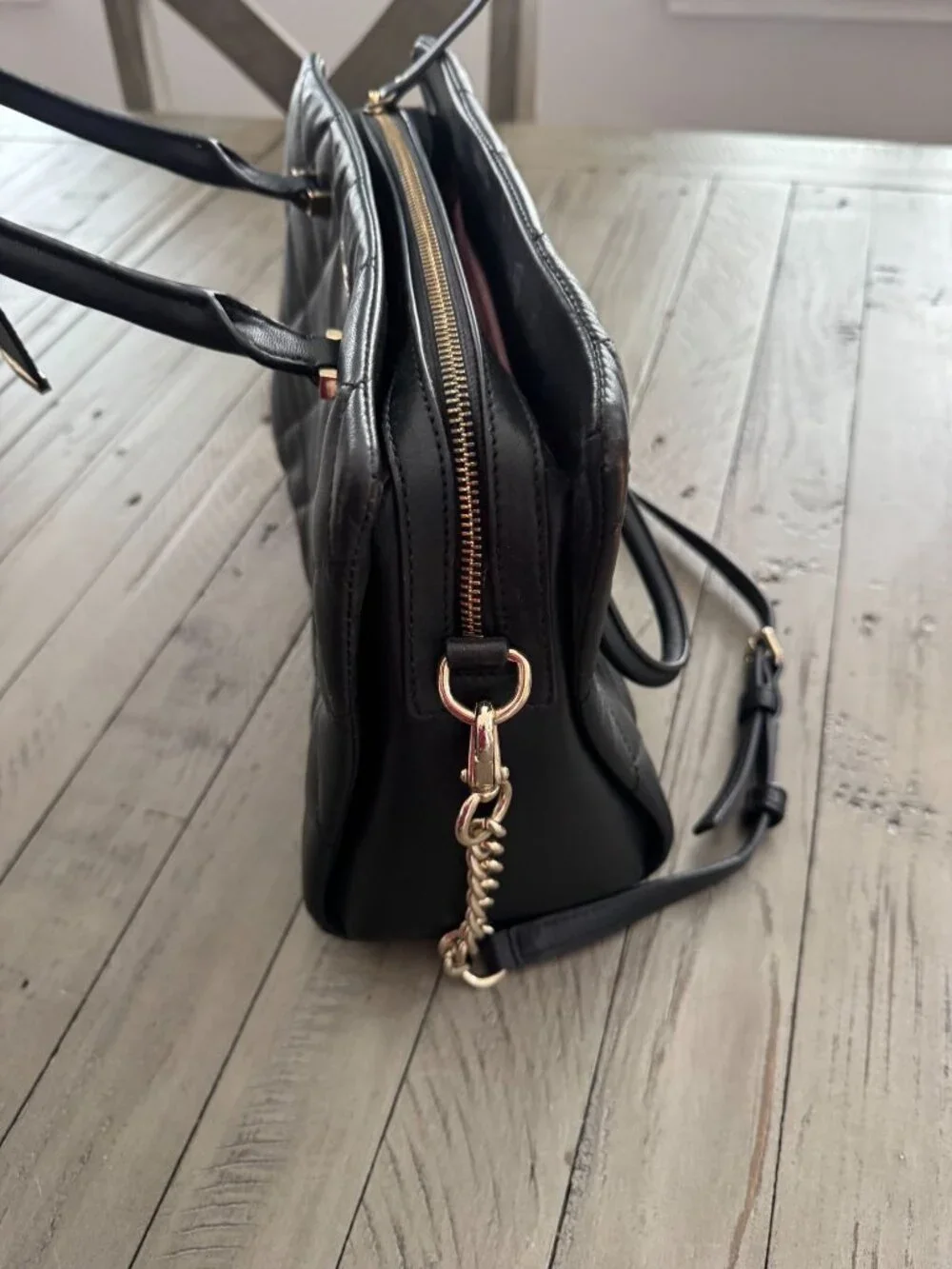 KATE SPADE emerson place olivera quilted leather satchel bag black